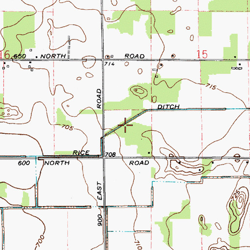 Topographic Map of Rice Ditch, IN