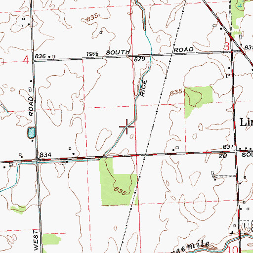 Topographic Map of Rice Ditch, IN