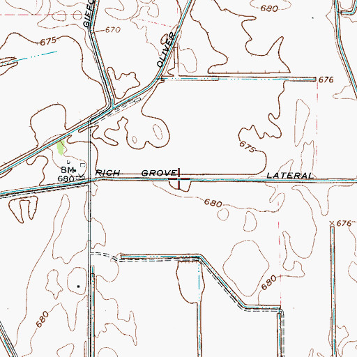 Topographic Map of Rich Grove Lateral, IN