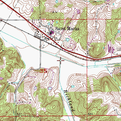 Topographic Map of Richland Creek, IN