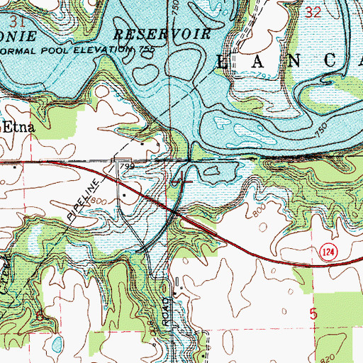 Topographic Map of Richland Creek, IN