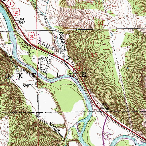 Topographic Map of Richland Creek, IN