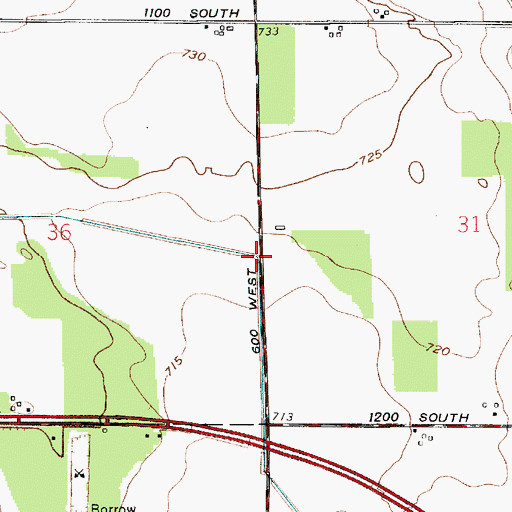Topographic Map of Richman Ditch, IN