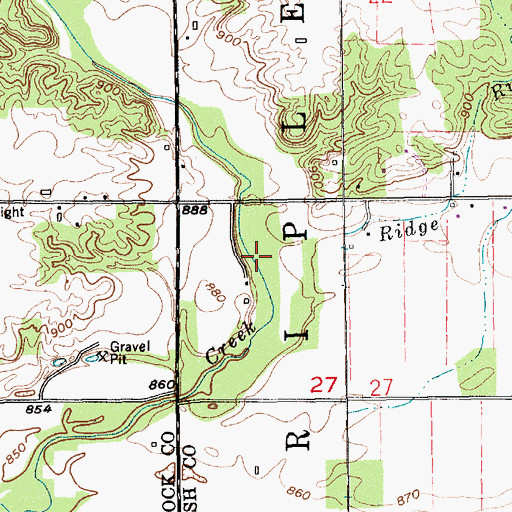 Topographic Map of Ridge Run, IN