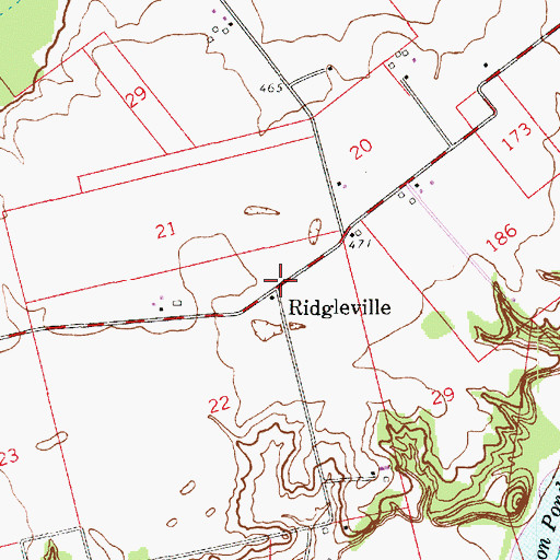 Topographic Map of Ridgleville, IN