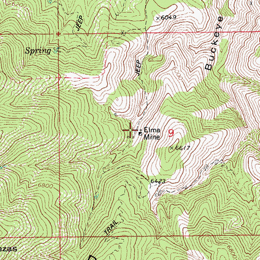 Topographic Map of Elma Mine, AZ
