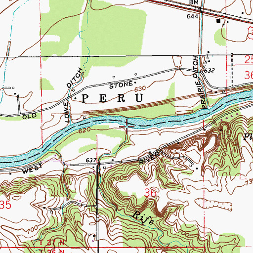 Topographic Map of Rife Creek, IN