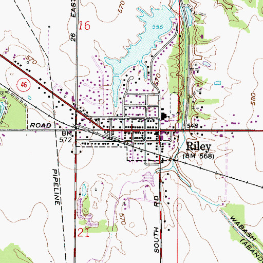 Topographic Map of Riley, IN