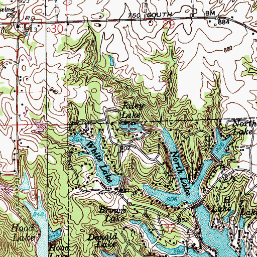 Topographic Map of Riley Lake, IN