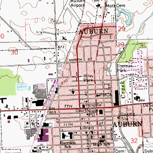Topographic Map of Riley Park, IN