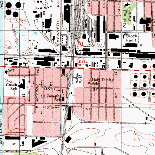 Topographic Map of Riley Park, IN