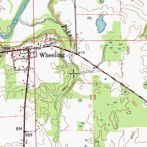 Topographic Map of Rim Run, IN