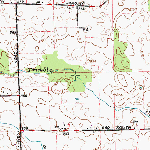 Topographic Map of Ring Ditch, IN