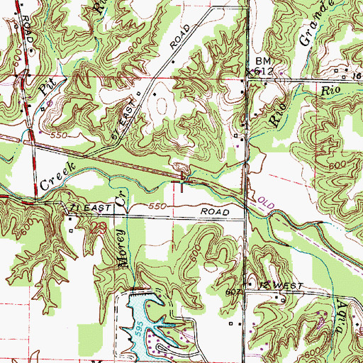 Topographic Map of Rio Grande Stream, IN