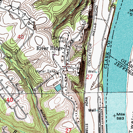 Topographic Map of River Ridge, IN