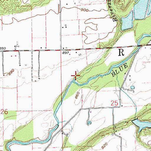 Topographic Map of Riverside Brook, IN