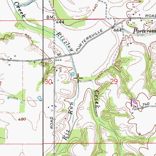 Topographic Map of Riz Run, IN