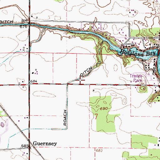 Topographic Map of Roach Ditch, IN