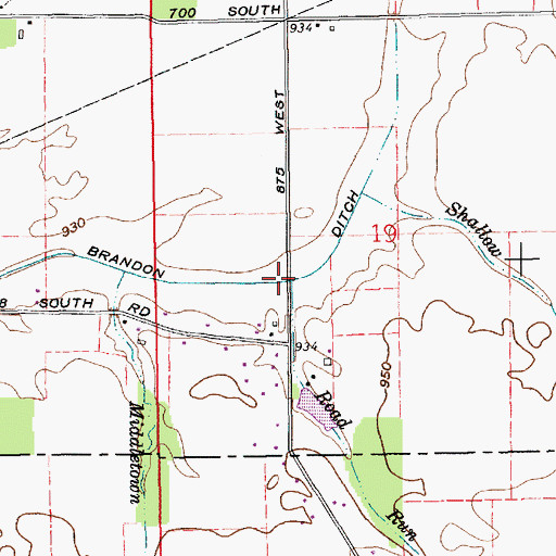Topographic Map of Road Run, IN