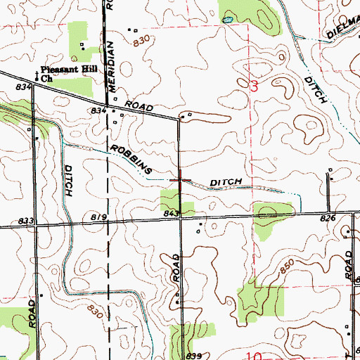 Topographic Map of Robbins Ditch, IN