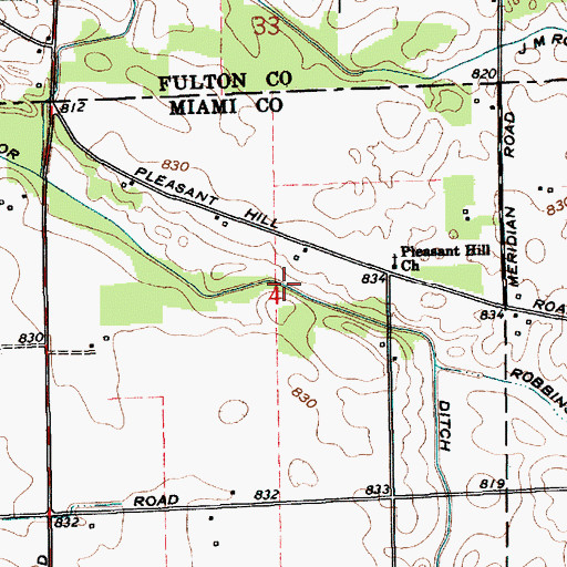 Topographic Map of Robbins Taylor Ditch, IN