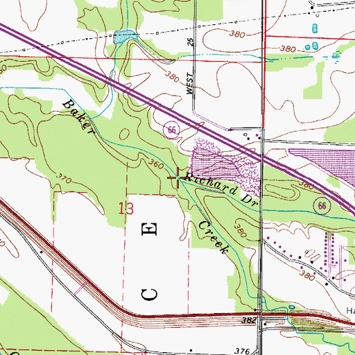 Topographic Map of Robert Richard Drain, IN