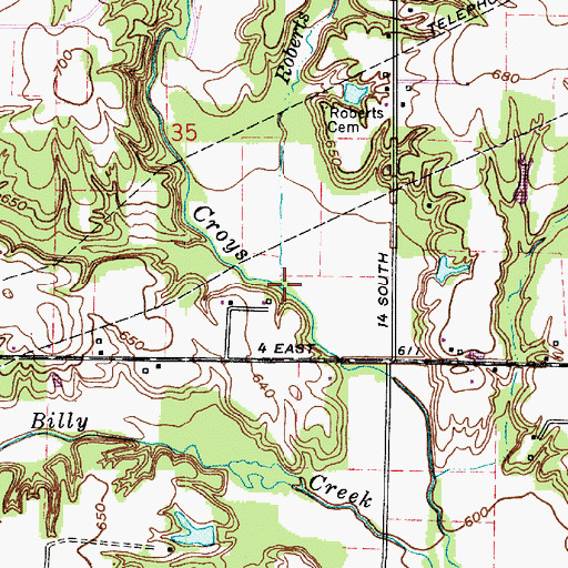 Topographic Map of Roberts Brook, IN
