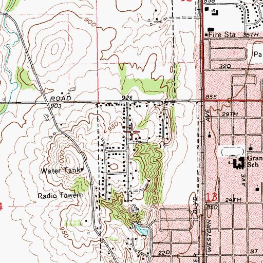 Topographic Map of Roberts Park, IN