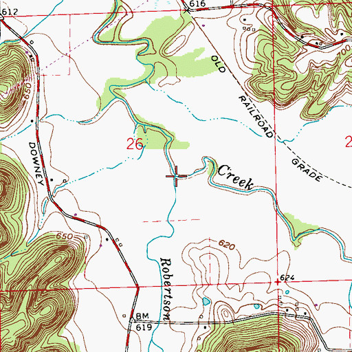 Topographic Map of Robertson Creek, IN