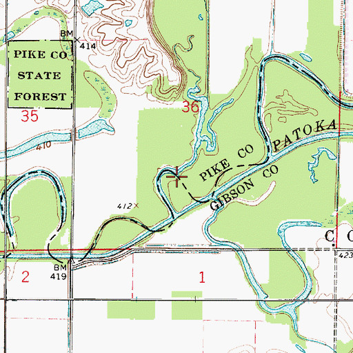 Topographic Map of Robinson Creek, IN