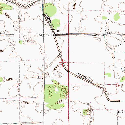 Topographic Map of Robinson Ditch, IN