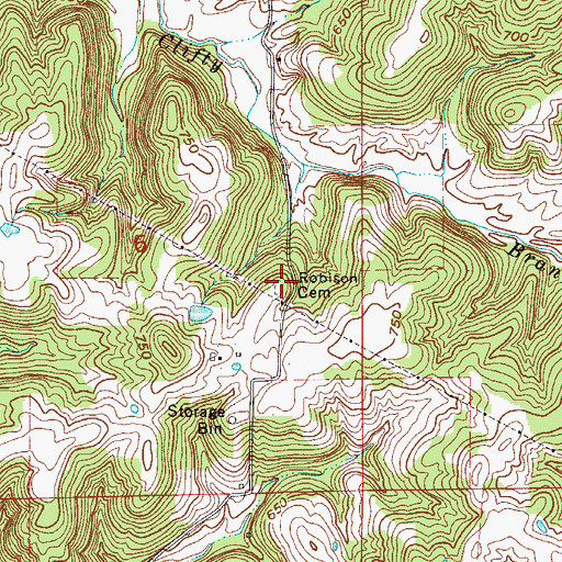 Topographic Map of Robison Cemetery, IN