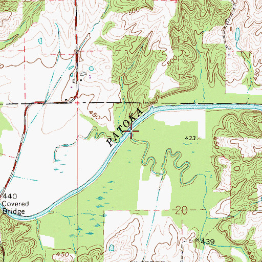 Topographic Map of Rock Creek, IN