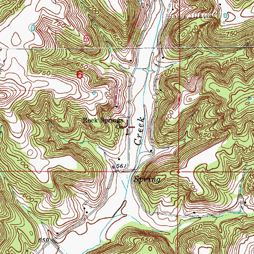 Topographic Map of Rock Springs Church, IN