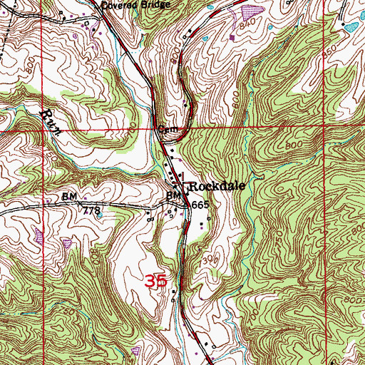 Topographic Map of Rockdale, IN