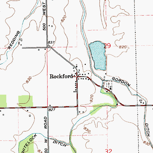Topographic Map of Rockford, IN