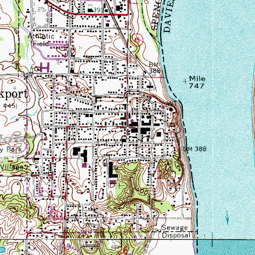 Topographic Map of Rockport, IN