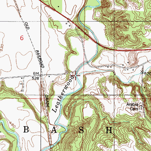 Topographic Map of Rocky Run, IN