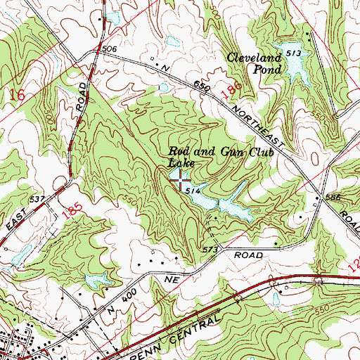Topographic Map of Rod and Gun Club Lake, IN