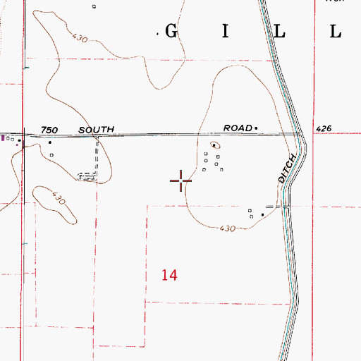Topographic Map of Rogers Ditch, IN