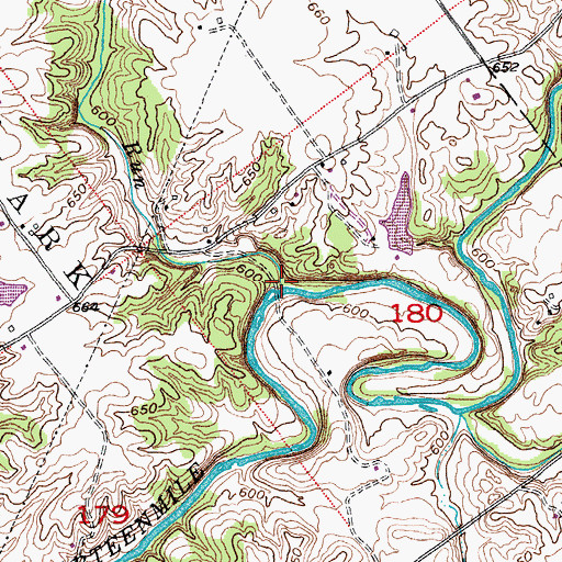 Topographic Map of Rogers Run, IN
