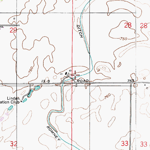 Topographic Map of Romney Fraley Ditch, IN