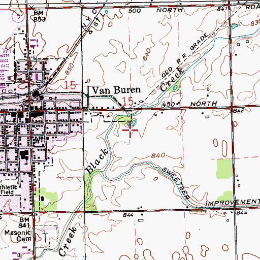 Topographic Map of Roods Run, IN