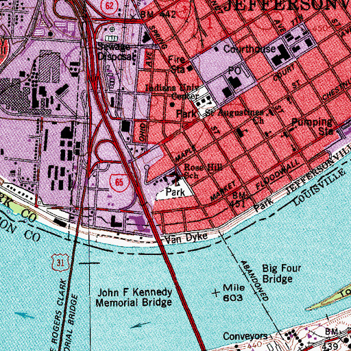 Topographic Map of Rose Hill Elementary School, IN