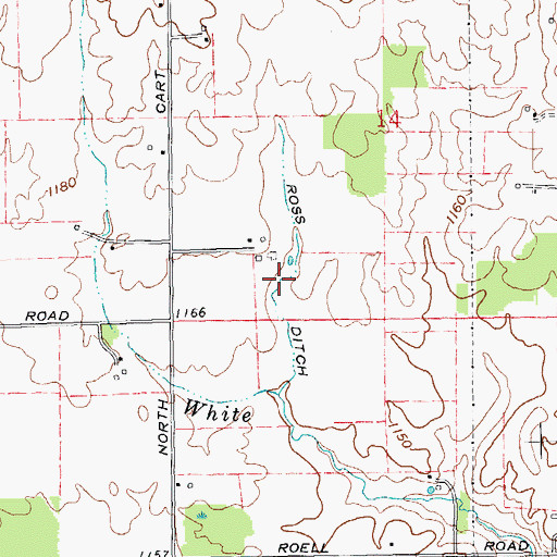 Topographic Map of Ross Ditch, IN