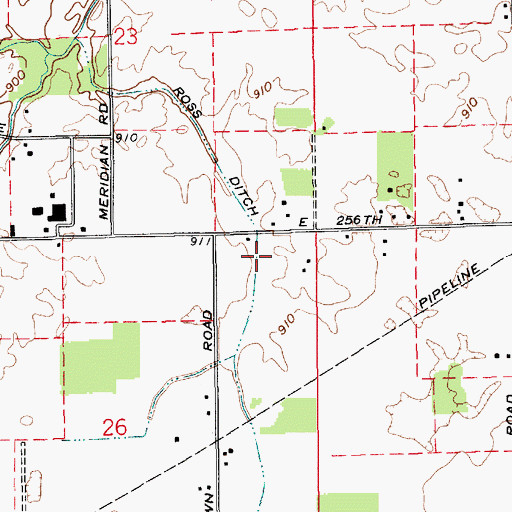 Topographic Map of Ross Ditch, IN