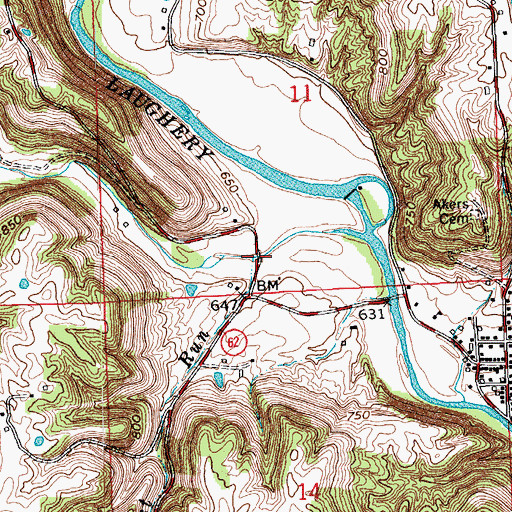Topographic Map of Rost Run, IN