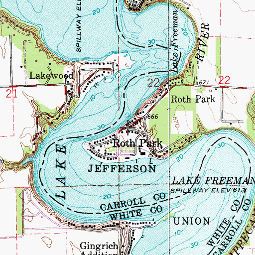 Topographic Map of Roth Park, IN