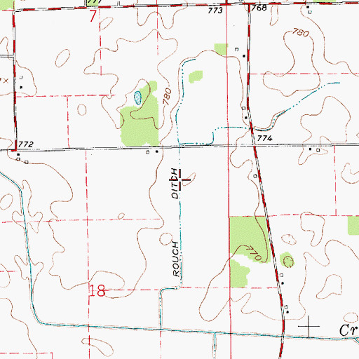 Topographic Map of Rouch Ditch, IN
