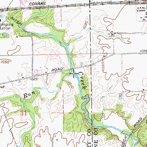 Topographic Map of Roy Run, IN